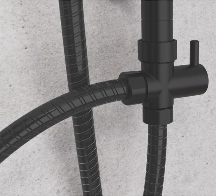 Image du produit Schütte Douche à effet pluie salle de bain MALLORCA Ensemble de douche suspendu noir mat système de douche