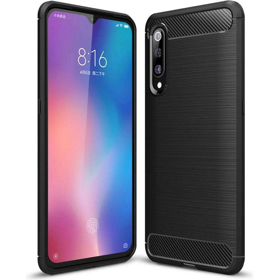 Thumbnail - Screenguard Xiaomi Mi 9 Hülle Carbon Brushed Soft TPU (Xiaomi Mi 9), Smartphone Hülle, Schwarz