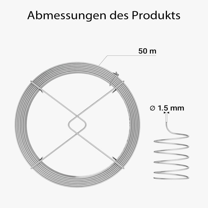 Actual product image Wiltec Garden wire 1.5 mm green winding wire 50m binding wire steel plant wire (50 m)