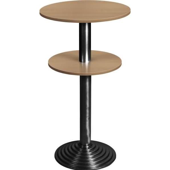 Bisley, Tischplatte, Stehtisch rund 2 Platten Stahlsäule D 80 mm Aluminium-Gussfuss D 450 mm