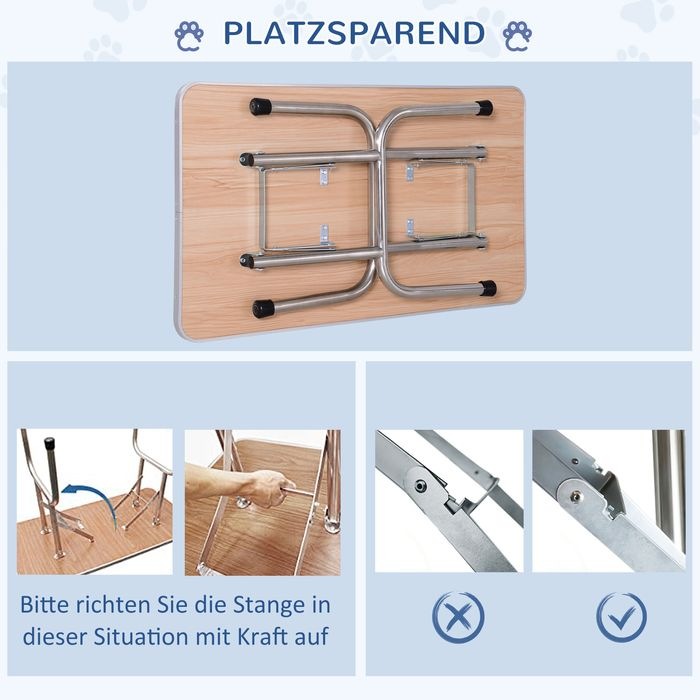 Produktbild Swisshandel24 Pflegetisch Trimmtisch Schertisch mit Unterkorb für Hunde höhenverstellbar klappbar Edelstahl Metall (Hund)
