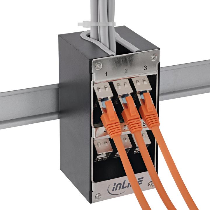 Actual product image InLine Keystone-Verteilerkasten 12-Port Cat.6A Wand-/Hutschinenmontage (Keystone module)