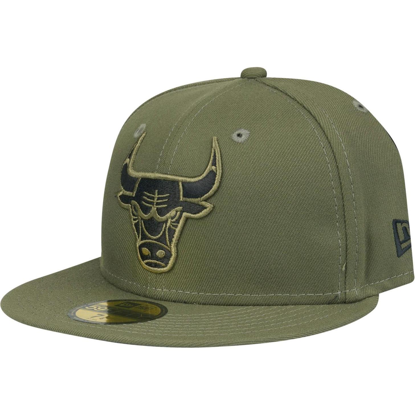 New Era, Herren, Cap, 59Fifty Fitted Cap - NBA Chicago Bulls oliv - 8, Grün, (8)