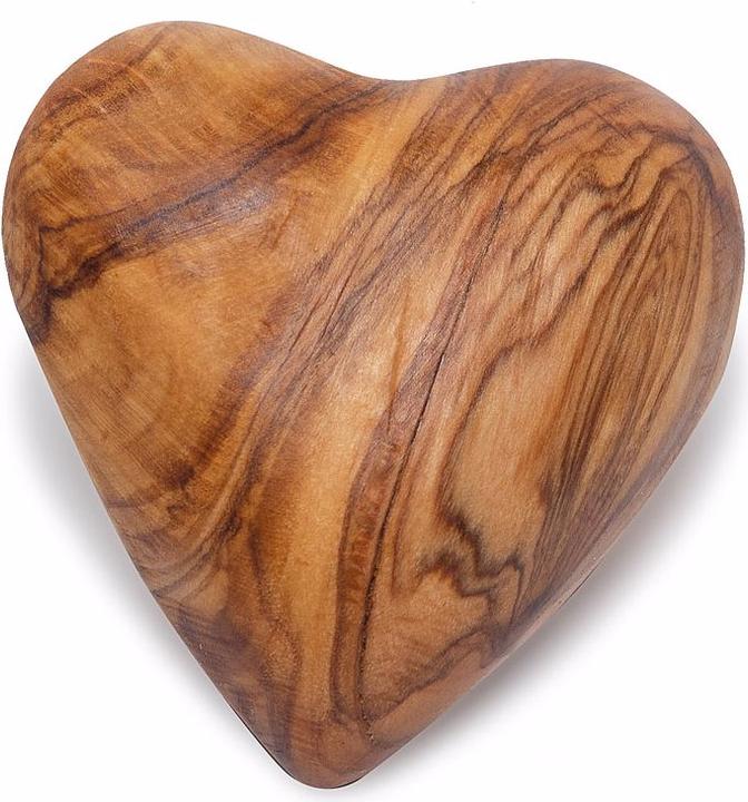 Actual product image Natura Punto Hand charm in the shape of a heart made of olive wood, 5 x 5 cm, handmade (5 x 5 cm)