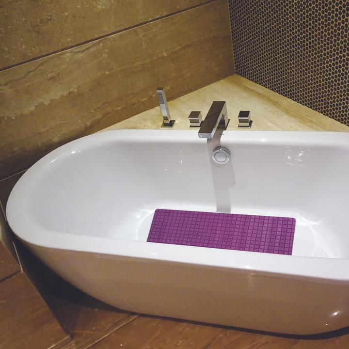 Actual product image spirella Tapis Anti Derapant Quadro Premium 36x76 cm Violet (54 x 100 cm)