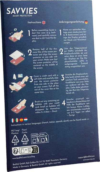 Actual product image Savvies 3x Smart Glass - 9H Hybrid Glass Screen Protector for Samsung Galaxy Watch 8 (40 mm)