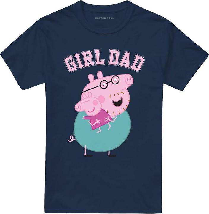 Peppa Pig - T-shirt motif Papa Pig GIRL DAD - Adulte