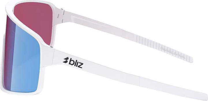 Actual product image Bliz P001S (matt white, White, Nano Optics Nordic Light Begonia - Violet w Blue Multi, Rose/purple blue mirrored)