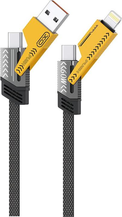Actual product image xO cabel NB283 4w1 USB-C - Lightning + USB + USB-C 60W 1,0m szary (1 m, 60 W)