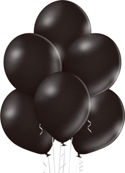 Actual product image Belbal 25 Decorative Round Balloons Ø 33 cm METALLIC BLACK (25 x)