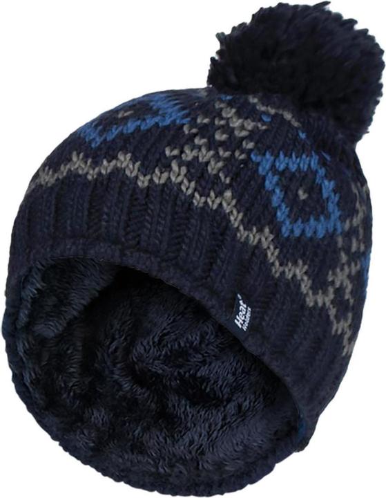 Actual product image Heat Holders Beanie Mütze mit Bommel, Winter Warm Fleece Gefütterte Mütze