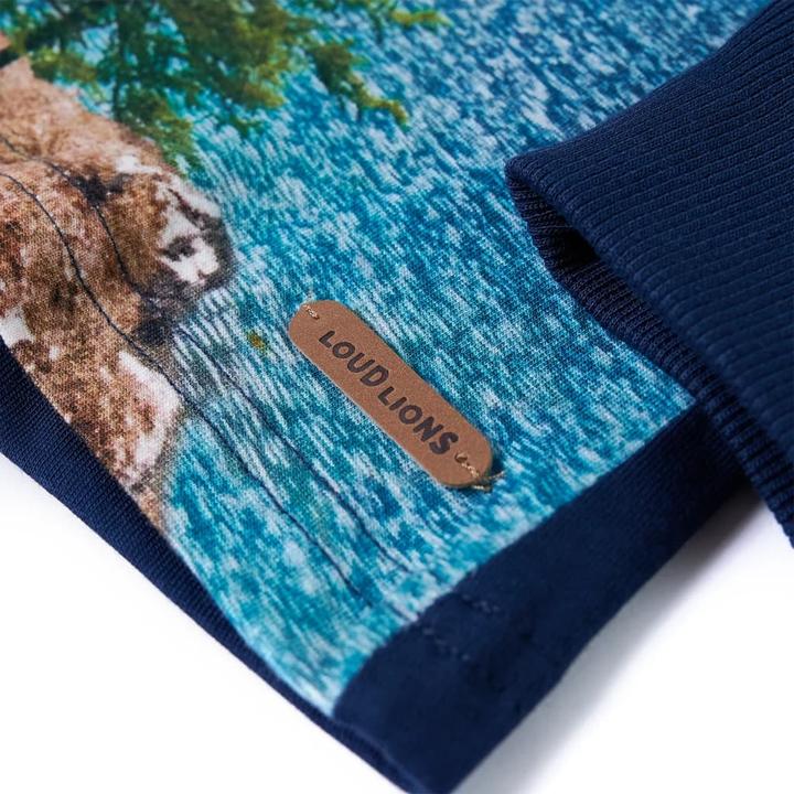 Produktbild vidaXL Kinder-Langarmshirt Marineblau 104,Material: 100