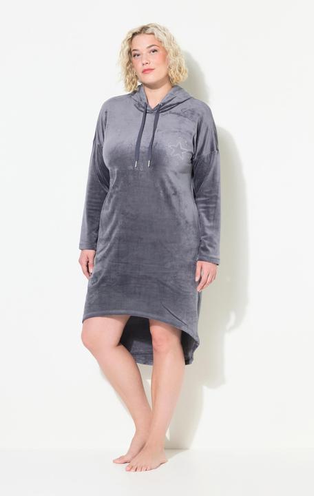 Produktbild Ulla Popken Loungewear-Nickikleid, Kapuze, Langarm, recycelt (46, 48)