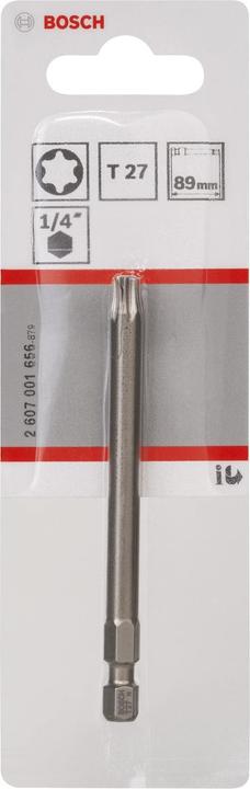 Actual product image Bosch Professional Zubehör Screwdriver bit extra-hard T27, 89 mm, pack of 1 (Hexagon socket TX)