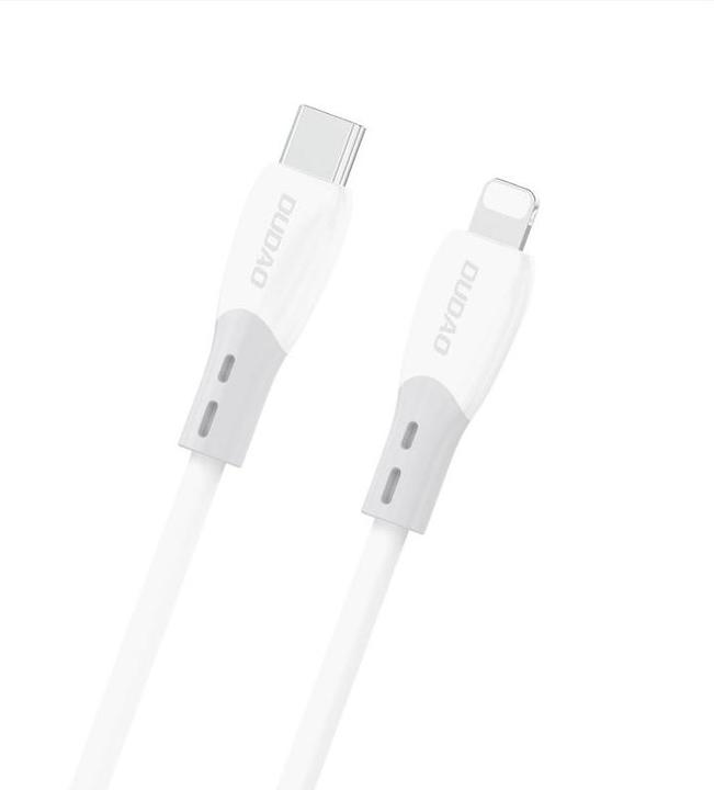 Dudao L25SX 30W USB-C - Lightning Kabel mit weichem Silikongeflecht 2 m - Weiss (2 m, 30 W)