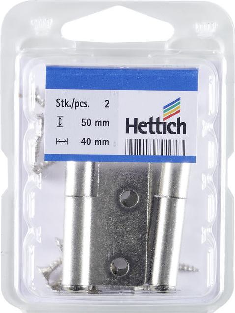 Image du produit Hettich Mbelband rechts, vernickelt 50x40 mm, 2 Stck fr innenliegende Tren und Fenster