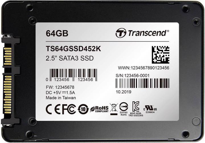 Actual product image Transcend SSD452K (64 GB, 2.5")