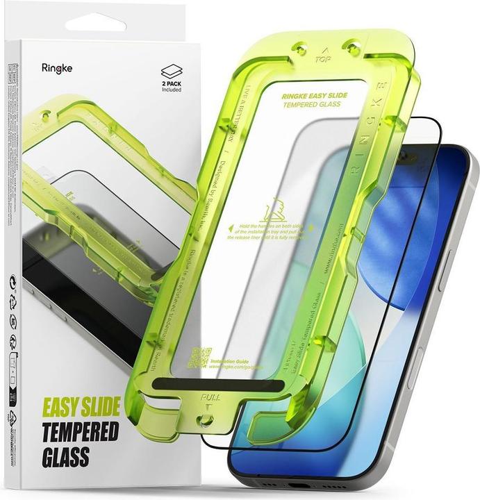 Produktbild Ringke - Easy Slide Tempered Glass (2 pack) - iPhone 17 - Clear (2 Stk., Apple iPhone 17)