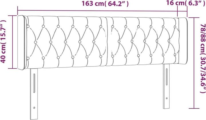 Produktbild vidaXL Kopfteil (163 x 16 x 88 cm)