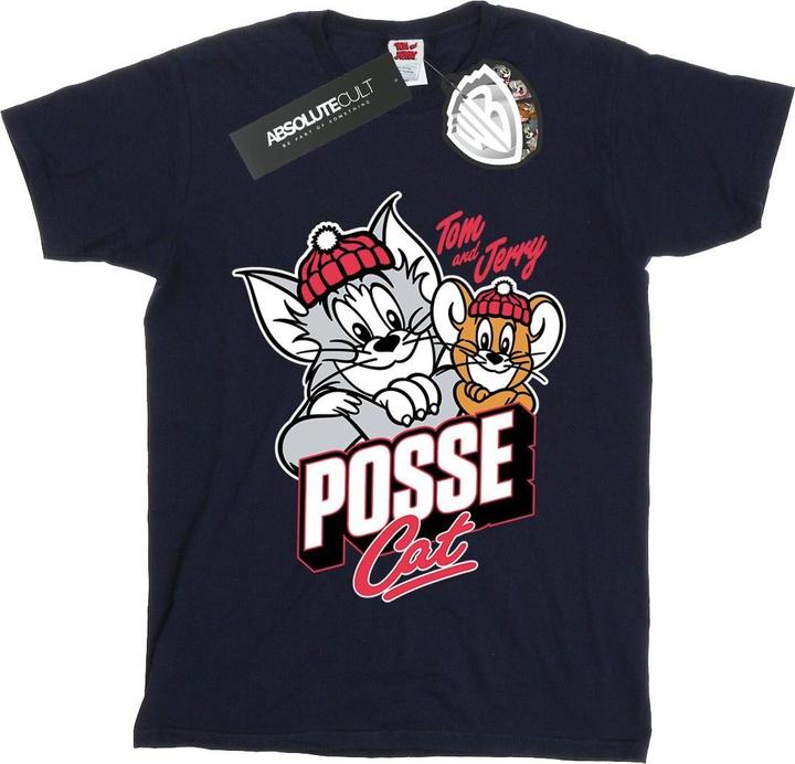 Actual product image Tom & Jerry Girls Posse Cat Cotton T-Shirt (140, 146)