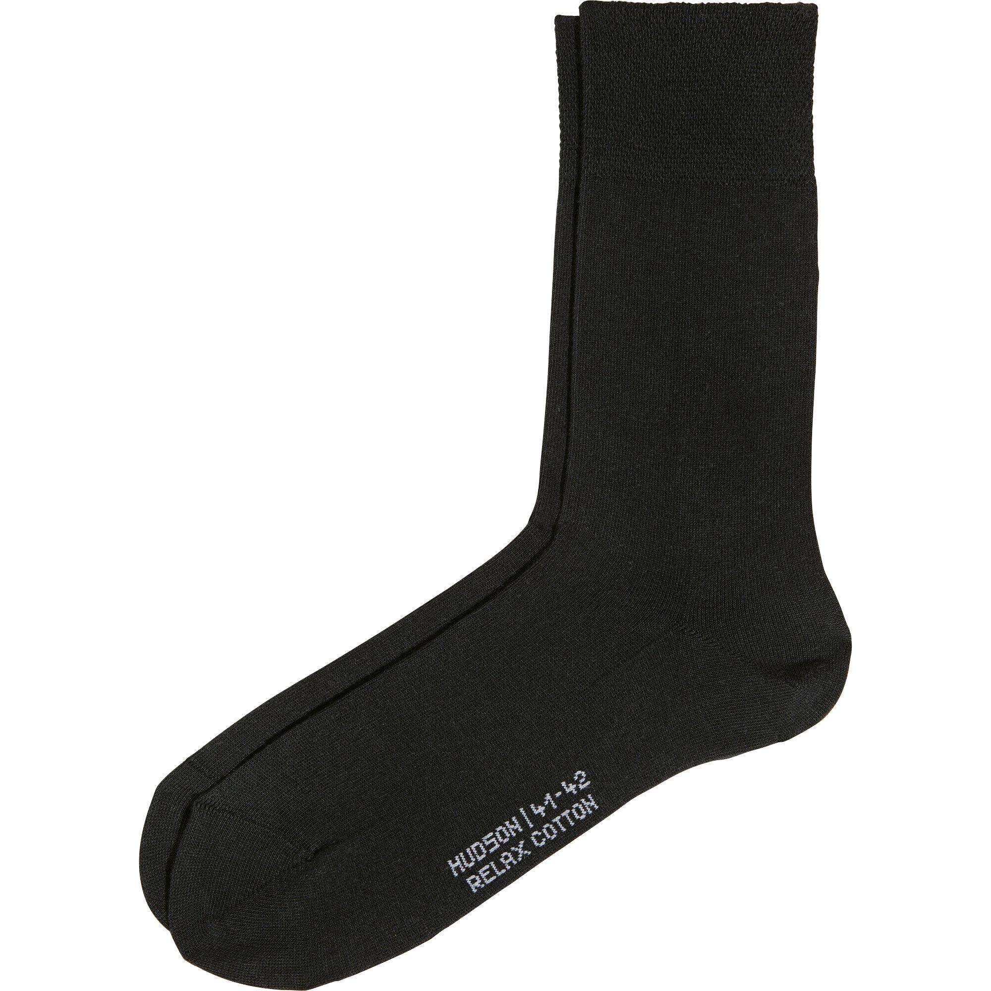 Hudson, Herren, Socken, Relax Cotton, Schwarz, (Einzelpack, 45 - 46)