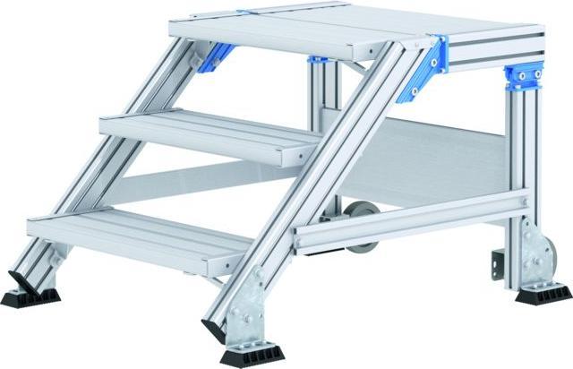 Image du produit Zarges Palier d'escalier mobile 45° 5 marches, largeur 800 mm, hauteur 0,99 m (Échafaudages, 80 cm)