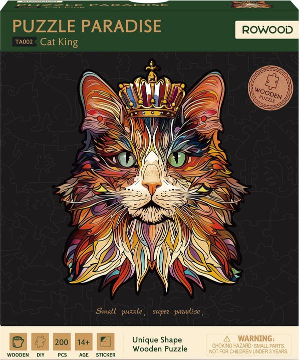 Produktbild Robotime Holzpuzzle 'CAT KING' (200 Teile)