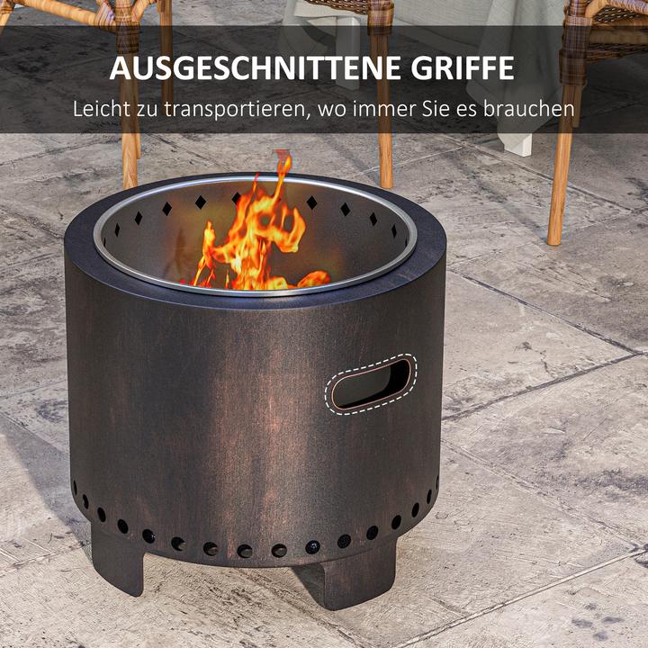 Produktbild Outsunny Feuerschale Metall, Edelstahl Schwarz (45 cm)