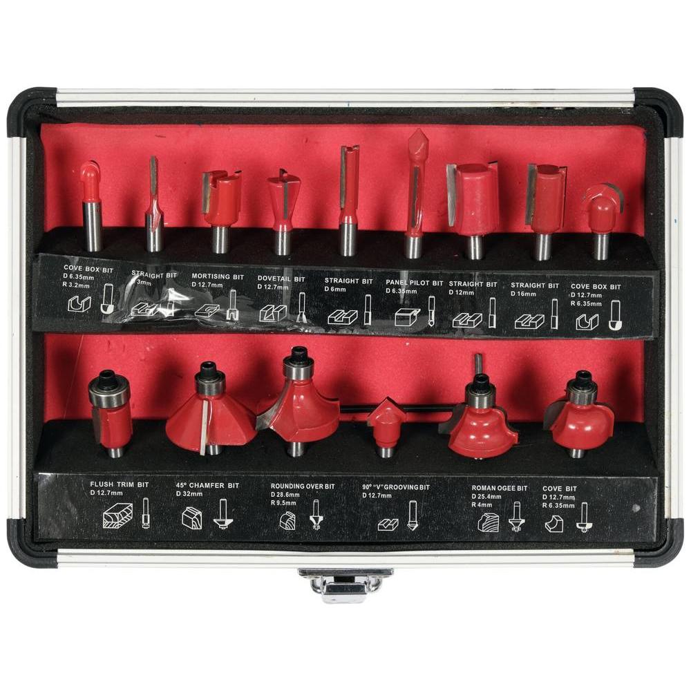 Yato, Bits, Frässpitzen 15 Stk. (3, 6, 6.35, 12, 16, 22, 24.4, 28.6, 12.7 mm, 32 mm)