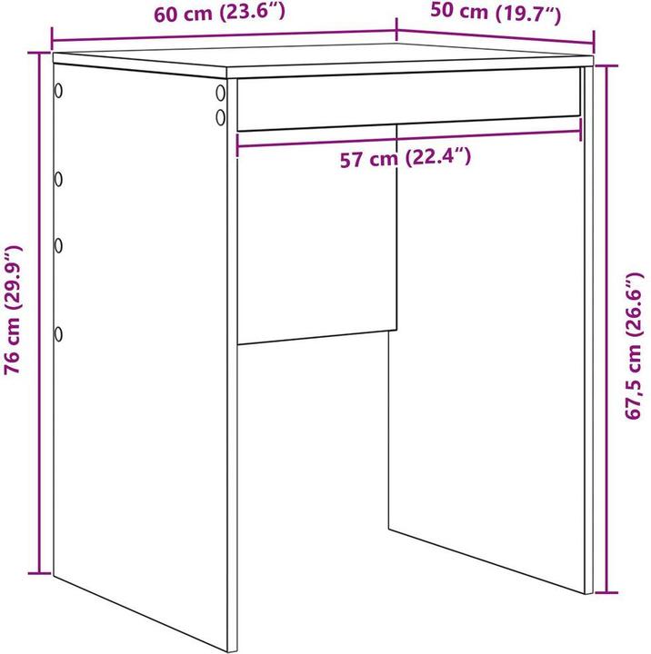 Produktbild vidaXL Schreibtisch Weiss Holzwerkstoff 60 x 50 x 76 cm Langlebig