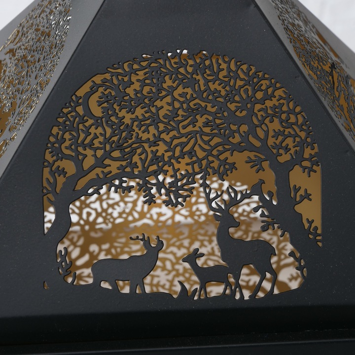 Produktbild Boltze Home Weihnachtswindlicht Tifels 2er Set, Gold/Schwarz (58 x 28 x 28 cm, 2 x)