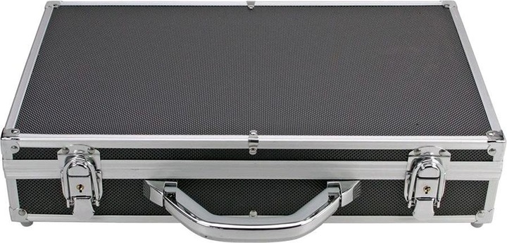 Safe Valigia in alluminio nero diamante con 5 vassoi