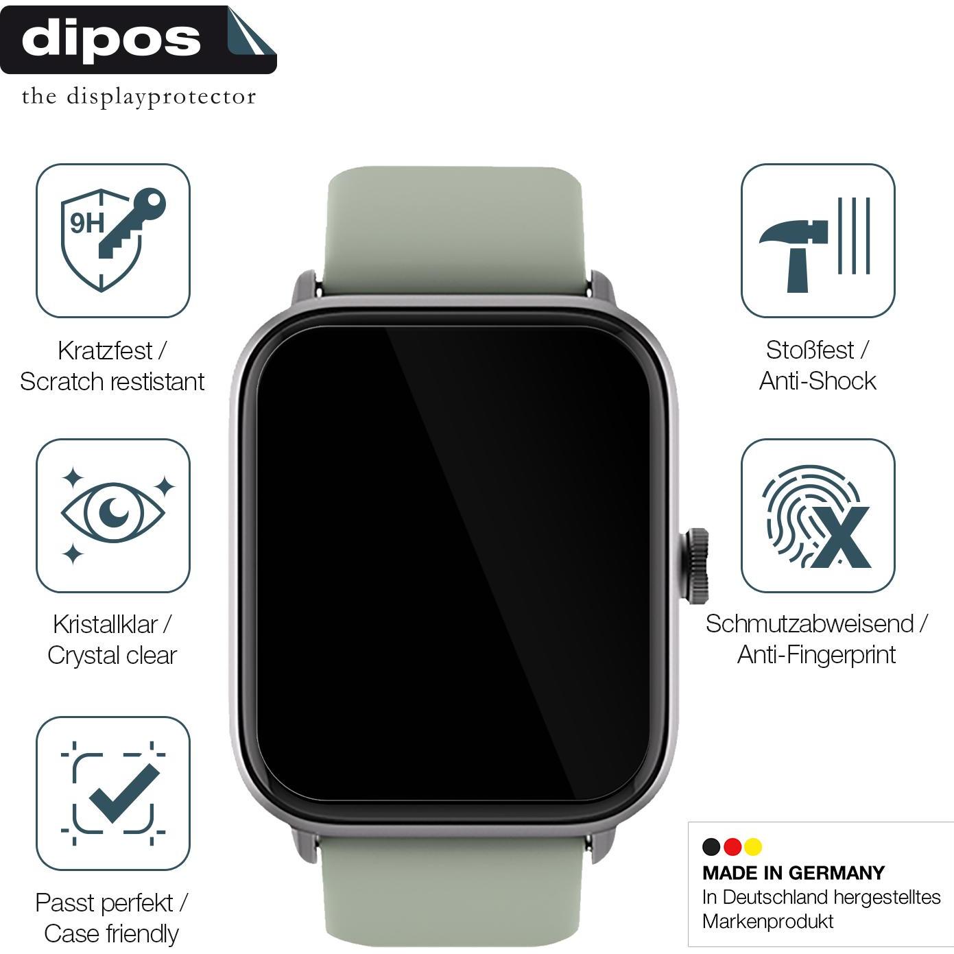 Dipos Displayschutz Anti-Shock, Smartwatch Schutzfolie, Transparent