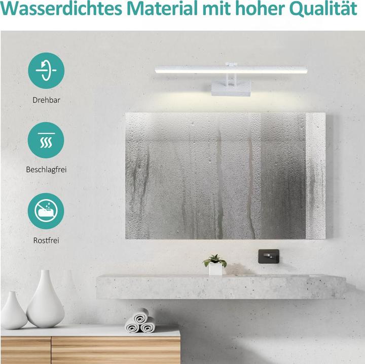 Produktbild Emke Spiegelleuchte, NeutralWeiss(4200K), 40cm, Weiss