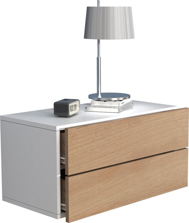 Immagine prodotto VCM Comodino con cassetto a muro in legno Comodino con cassetto a muro Consolle da letto Usal L 60 cm (60 x 32 x 32 cm)