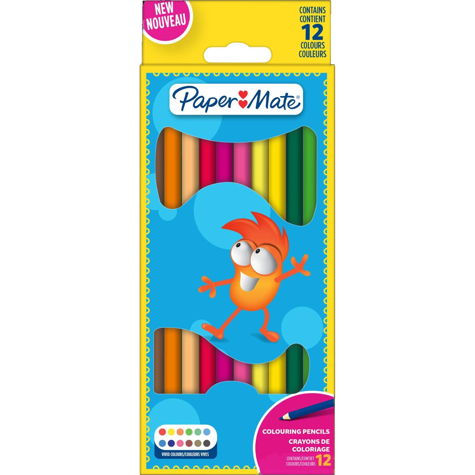 Paper Mate, Pastelli, Matite colorate per bambini Colorate 12er M Blister (12 x)