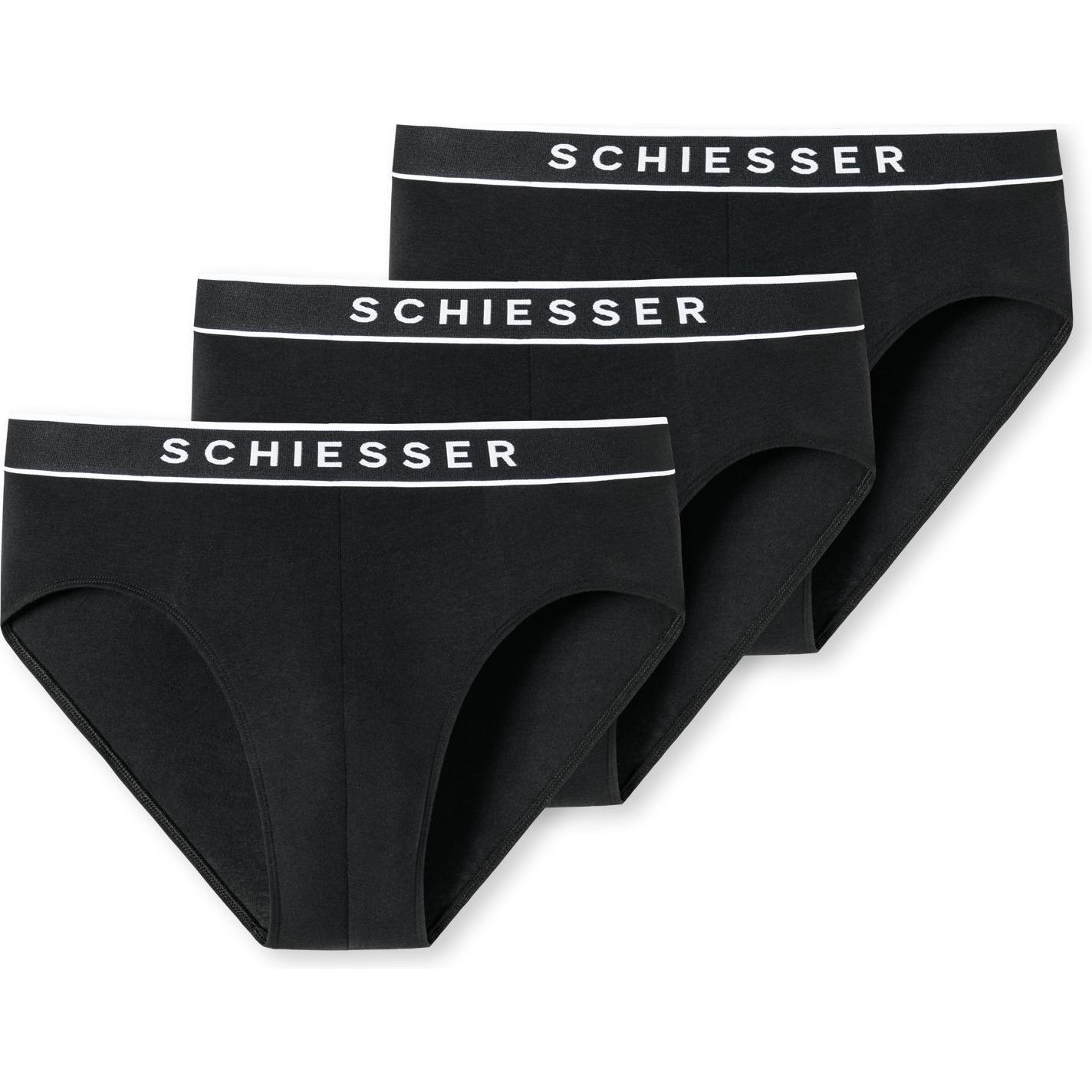 Schiesser, Herren, Unterhosen, Organic Cotton Slip, Schwarz, (L, 3er Pack)