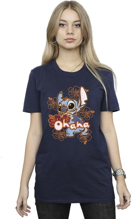 Produktbild Disney Lilo And Stitch Ohana Orange Hibiscus TShirt (L)