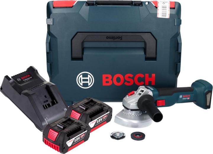 Image du produit Bosch Professional GWS 18V-10 Professional Battery Angle Grinder 18 V 125 mm Brushless + 2x Battery 4.0 Ah + (125 mm)