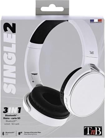 Actual product image T'nB TNB Casque bluetooth Single 2 Gris (No noise cancellation, 8 h, Wireless)