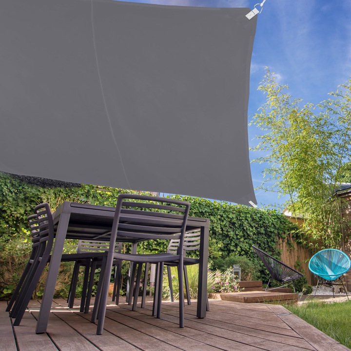 Actual product image Relaxdays Square Grey Shade Sail (200 x 200 x 0.5 cm)