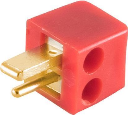 Shiverpeaks ®-BASIC-S--Loudspeaker right-angle plug mini, screw type, gold-plated red