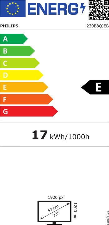 Energy Label Philips 230B8QJEB/00 (1920 x 1200 pixels, 22.50")