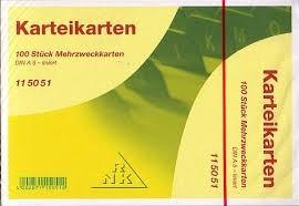 Actual product image Rnk Index cards lined A4 (A5, 100 x, 205 g/m²)