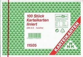 Produktbild Rnk Karteikarten liniert A5 (A5, 205 g/m², 100 x)