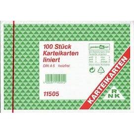 Thumbnail - Rnk, Karteikarten, Karteikarten liniert A5 (A5, 205 g/m², 100 x)