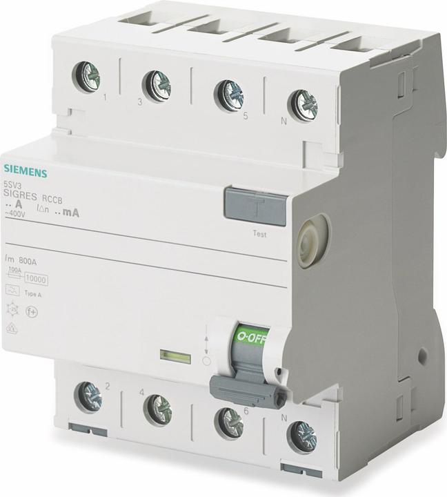 Produktbild Siemens RCCB Type A 25A 3+N-pole 30mA 400V 4mW