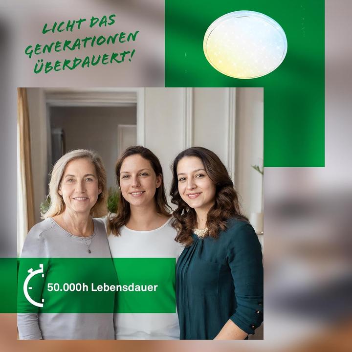 Produktbild Briloner Ultraeffiziente CCT LED Deckenleuchte mit Sternendekor, Weiss (4450 lm)