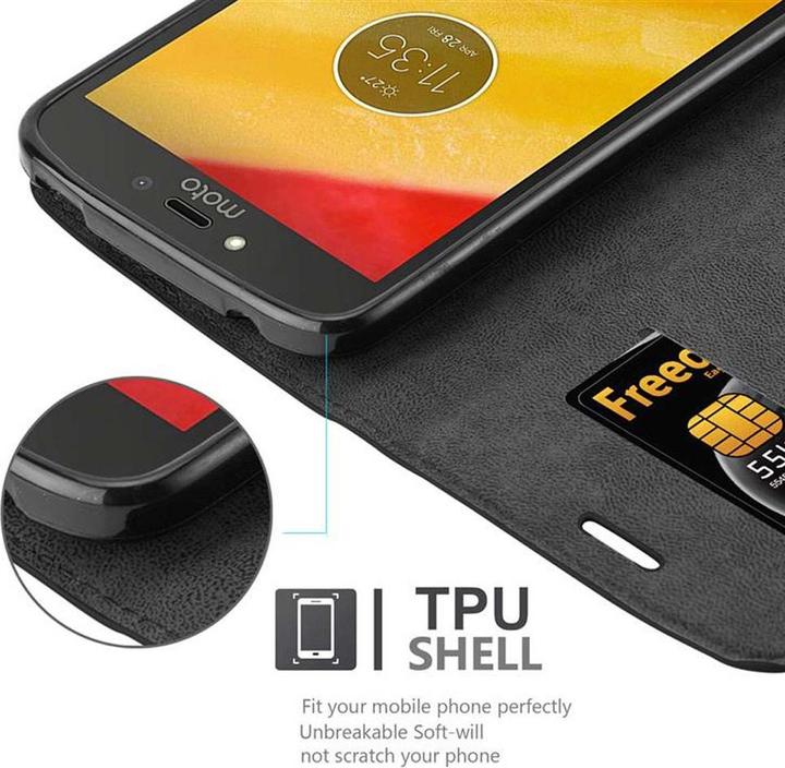 Actual product image Cadorabo Book Invisible Magnet Cover (Motorola Moto C Plus)