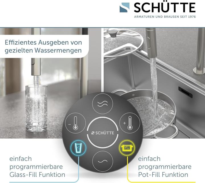 Produktbild Schütte Digitale wastafelarmatuur mit Smart Control, Soft-Touch-Schlauch, programmierbare Füllfunktion